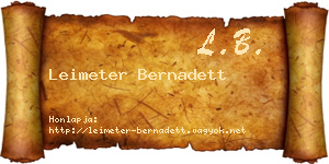Leimeter Bernadett névjegykártya