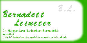 bernadett leimeter business card